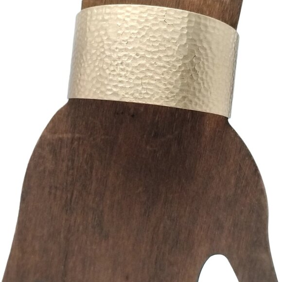 Vintage Gold-tone Hammered Wide Open Cuff Bracelet Statement Piece - Picture 11 of 11